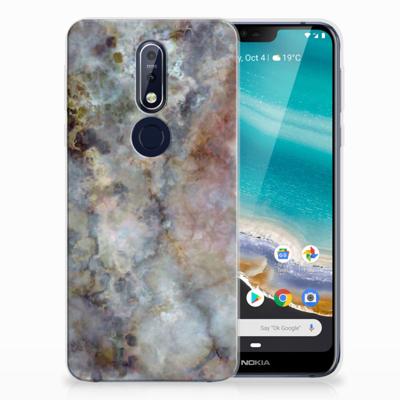 Nokia 7.1 | TPU | Siliconen hoesje | Marmer Grijs Nokia 7.1 | TPU | Siliconen hoesje | Marmer Grijs