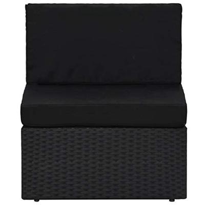 2-delige Loungeset poly rattan zwart - thumbnail