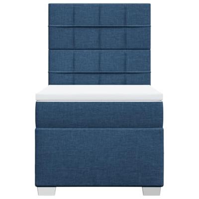 Boxspring met matras stof blauw 90x190 cm