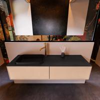 Badkamermeubelset Mondiaz Erin 150 cm met 2 Lades met RIDGE Wastafel Links Urban met 1 kraangat Greeploos Mat Rosee - thumbnail