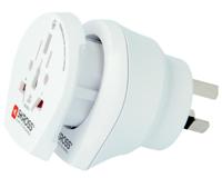SKROSS | 1.500210-E | Combo World to Australia | Reisadapter naar Europa, Australië en China. 2 in 1 - Spanning en vermogen 100V – 1000W / 250V – 2500W - KID SAFE anti-elektrische schokbescherming - thumbnail
