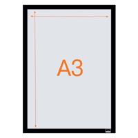 Nobo zelfklevend magnetisch kader A3, zwart, pak van 2 stuks - thumbnail