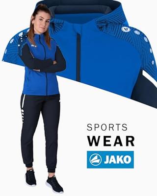 JAKO 6822D Jas Met Kap Performance Dames - Royal/Marine - 44