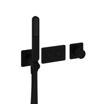 Inbouwkraan Hotbath Gal Thermostaatkraan met 2 Pushbuttons Mat Zwart Inbouwkraan Hotbath Gal Thermostaatkraan met 2 Pushbuttons Mat Zwart