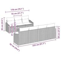 Tuinbankenset met opslag 8 pcs Zwart poly rattan - thumbnail