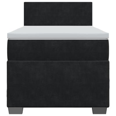 Boxspring met matras fluweel zwart 120x200 cm - thumbnail