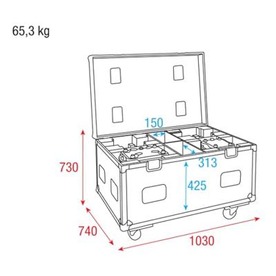DAP Case for 4x Showtec Phantom 100 Spot / 180 Wash