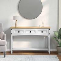 Bijzettafel met lade Wit 114 x 34,5 x 73 cm Massief grenenhout - thumbnail