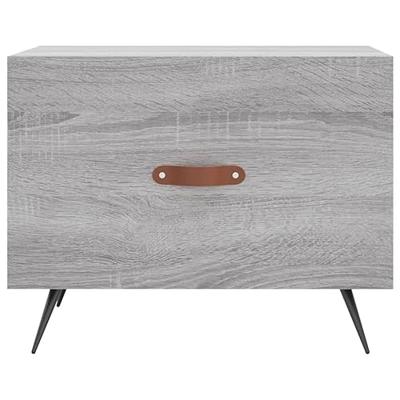 Salontafels 2 st 50x50x40 cm bewerkt hout grijs sonoma eiken