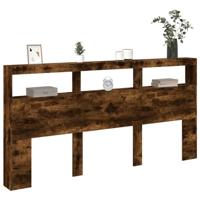 Hoofdbordkast met LED-verlichting 200x17x102 cm gerookt eiken - thumbnail
