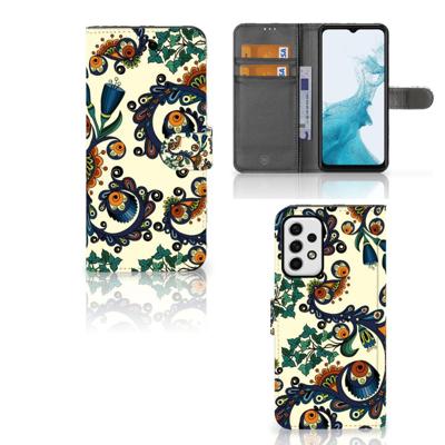 Wallet Case Samsung Galaxy A23 Barok Flower Wallet Case Samsung Galaxy A23 Barok Flower