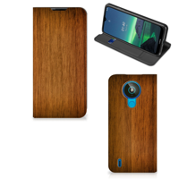 Nokia 1.4 Book | Wallet Case | Donker Hout - thumbnail