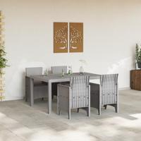 5-delige tuinset lichtgrijs poly rattan - thumbnail