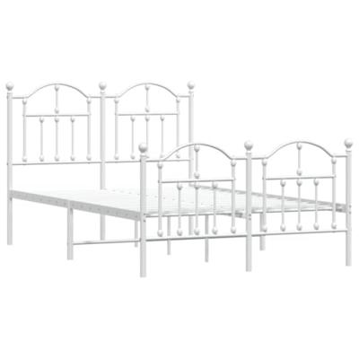 Bedframe met hoofd- en voeteneinde metaal wit 120x200 cm - thumbnail