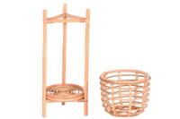 Grondlegger DKD Home Decor 25 x 25 x 70 cm Natuurlijk Rotan Bali - thumbnail