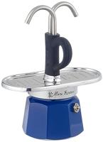 Italiaanse koffiezetset + 2 kopjes - BIALETTI - Mini-express KANDINSKY - 100 ml - Roestvrij staal / Blauw - thumbnail