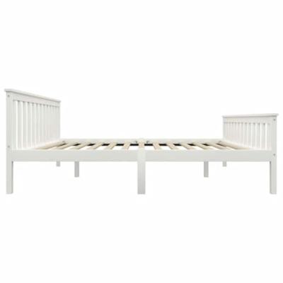 Bedframe massief grenenhout wit 160x200 cm