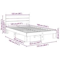 Bedframe hoofdeinde zonder matras 120x190 cm massief hout eiken - thumbnail