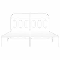 Bedframe met hoofdbord metaal wit 150x200 cm - thumbnail