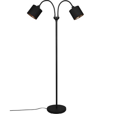LED Vloerlamp Mat Zwart - 2 Lichtpunten - E14 Fitting - Moderne Stijl