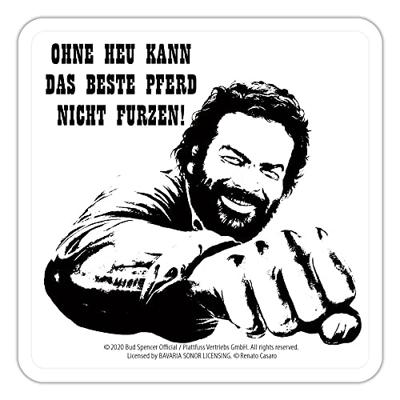 Bud Spencer Tin coasters Faust Pferd 10 x 10 cm