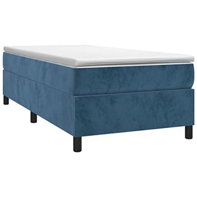 Boxspring bed 80x200 cm fluweel donkerblauw