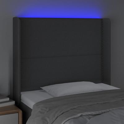 Hoofdbord LED 103x16x78/88 cm stof donkergrijs