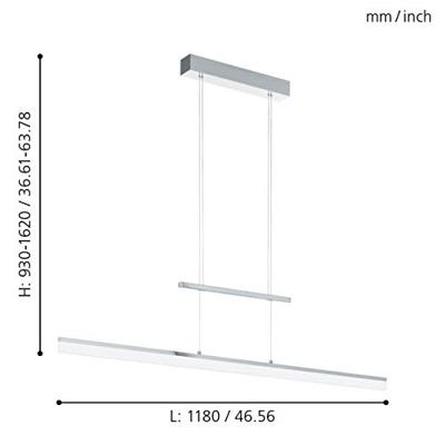 Eglo Led HanglampTarandell 118cm metaalgrijs - 96866