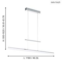 Eglo Led HanglampTarandell 118cm metaalgrijs - 96866 - thumbnail