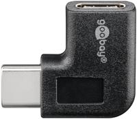 Goobay 45402 USB-C 90° schuine OTG Super Speed adapter voor de aansluiting van USB-C oplaadkabels - voert USB-C-kabel naar links of rechts af - thumbnail