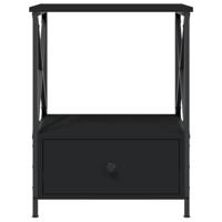 Nachtkastjes 2 st 50x41x65 cm bewerkt hout zwart - thumbnail