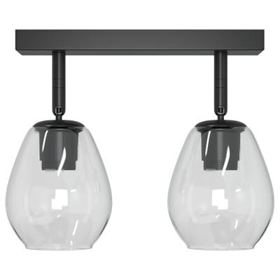 VidaXL Plafondspot zwart 33 x 13 x 26 cm glas en metaal