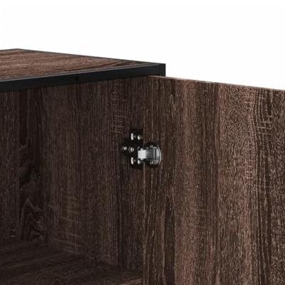 Hoge kast 68x35x139 cm bewerkt hout bruin eikenkleurig