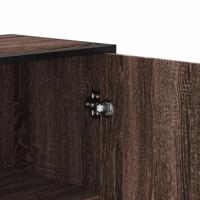 Hoge kast 68x35x139 cm bewerkt hout bruin eikenkleurig - thumbnail