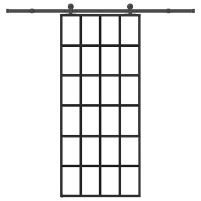 Schuifdeur met beslag 90x205 cm ESG-glas en aluminium