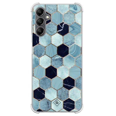 Samsung Galaxy A14 shockproof hoesje - Blue cubes Samsung Galaxy A14 shockproof hoesje - Blue cubes