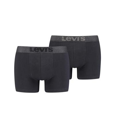 Levi's Boxershorts Melange WB Organic Cotton 2-pack Zwart-S