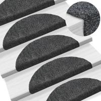 VidaXL Trapmatten zelfklevend 10 stuks 56x17x3 cm donkergrijs halfrond - thumbnail