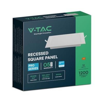 V-TAC VT-61012 104831 LED-inbouwpaneel Energielabel: F (A - G) 12 W Warmwit Wit V-TAC VT-61012 104831 LED-inbouwpaneel Energielabel: F (A - G) 12 W Warmwit Wit