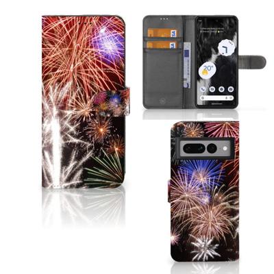 Google Pixel 7 Pro | Wallet Case | met Pasjes | Vuurwerk Google Pixel 7 Pro | Wallet Case | met Pasjes | Vuurwerk