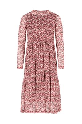 Like Flo winter mesh midi jurk meisjes - roze - Mae - AOP