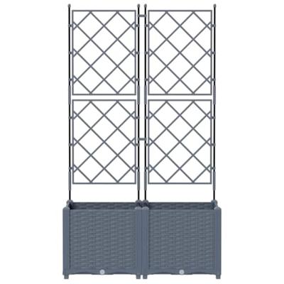 VidaXL Tuin bloempot 2 pcs licht grijs 80 x 40 x 143 cm staal VidaXL Tuin bloempot 2 pcs licht grijs 80 x 40 x 143 cm staal
