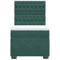 Boxspring met matras fluweel donkergroen 80x200 cm - thumbnail