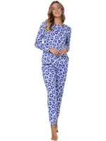Rebelle Dames Pyjama katoen met lange mouwen - Leopard Lilac - thumbnail