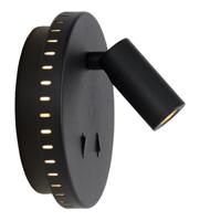 Lucide BENTJER - Bedlamp / Wandlamp - Ø 14 cm - LED - 3000K - Zwart - thumbnail