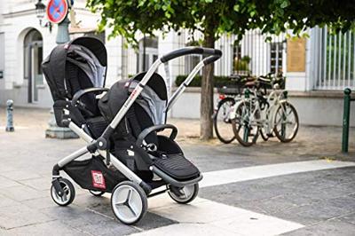 RODE KASTEEL Dubbele wandelwagen Evolutwin Black - thumbnail