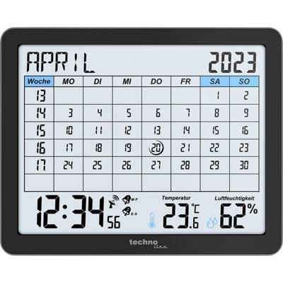 Techno Line WT2600 Zendergestuurd Kalender Zwart Alarmtijden 2 Techno Line WT2600 Zendergestuurd Kalender Zwart Alarmtijden 2