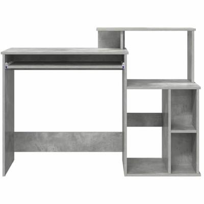 Bureau met Opbergruimte Betongrijs 120,5 x 44 x 88,5 cm