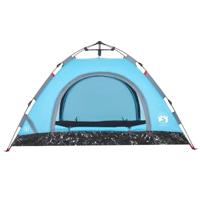 Tent 4-persoons snelontgrendeling blauw - thumbnail