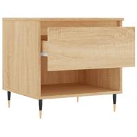 Salontafels 2 st 50x46x50 cm bewerkt hout sonoma eikenkleurig - thumbnail